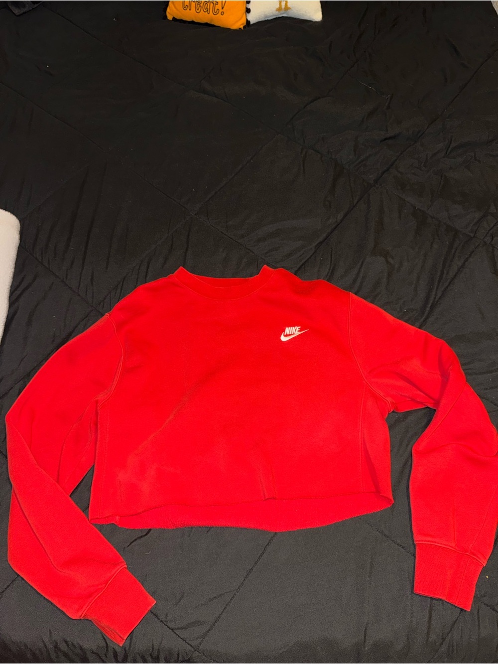Nike Women's Bright Red Cropped Crew Sweatshirt